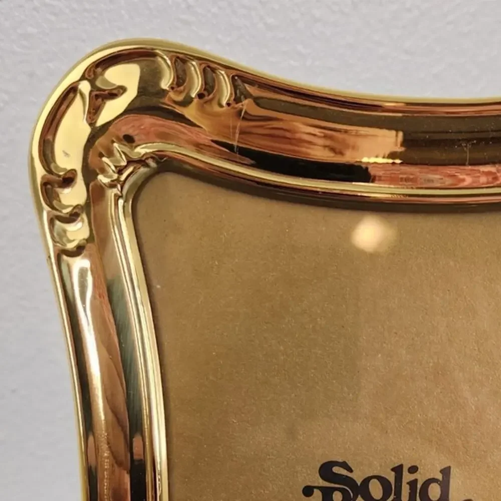 VTG Solid Brass Tabletop Photo Frame Hand Polished & Lacquerd Coated 5